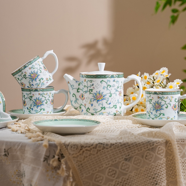Amidst The Blossoms Tea/Coffee Set-9 Pieces