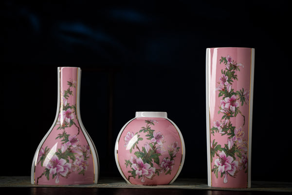 First Blossom Colored Rice Pattern Vase Set