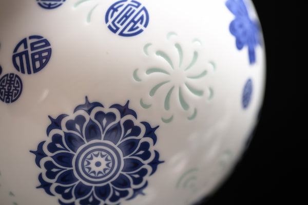 Celestial Globe Blue-and-White Porcelain Vase