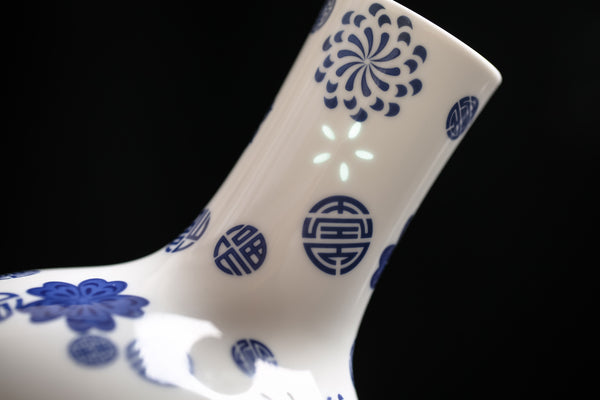 Celestial Globe Blue-and-White Porcelain Vase