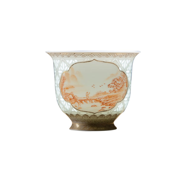 TENSI Kiln Iron-Red 'Landscape Window' Teacup