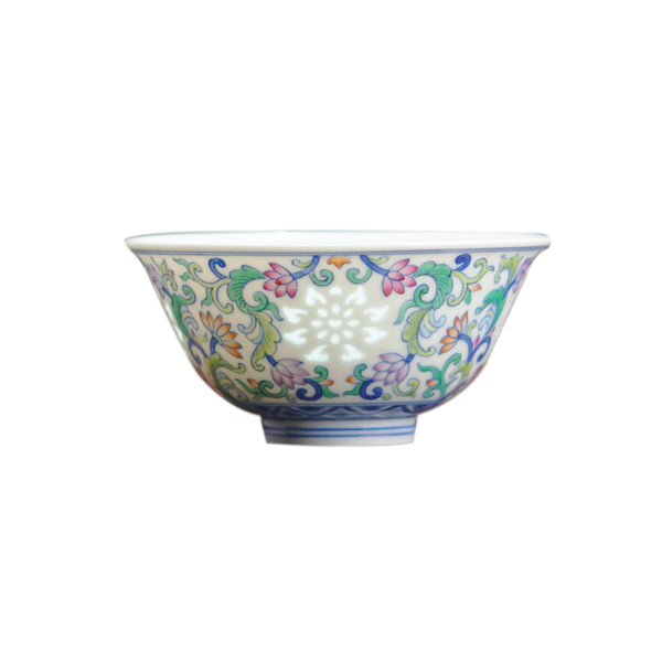 TENSI Kiln Twin Lotus Blossom Bowl Cup