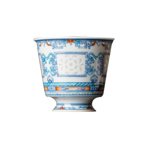 TENSI Kiln Qianlong Emperor Doucai "Orchid Palace" Goblet