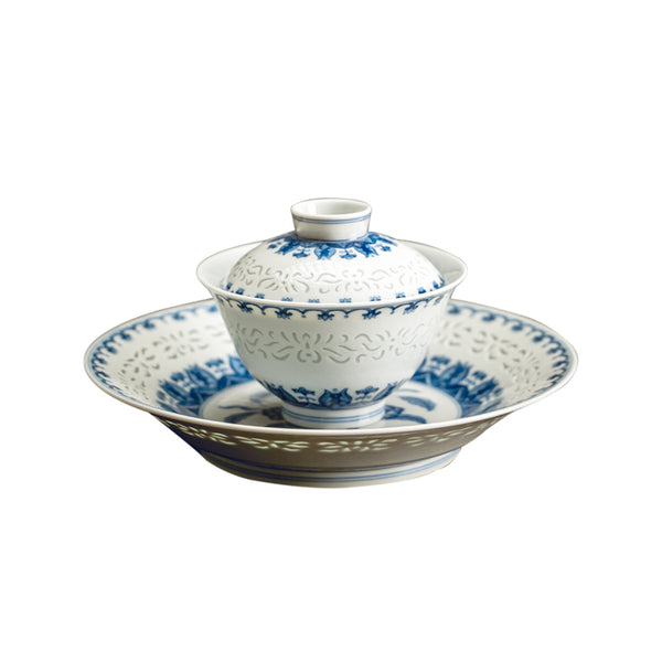 TENSI Kiln Lily Linglong Lidded Tea Bowl Set