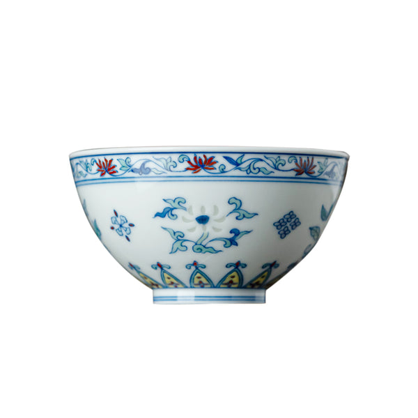 TENSI Kiln Doucai Floral 'Chicken Heart' Cup