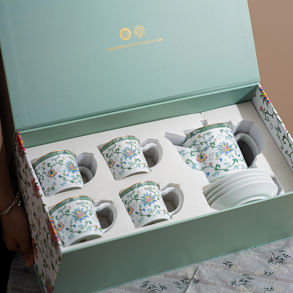 Amidst The Blossoms Tea/Coffee Set-9 Pieces