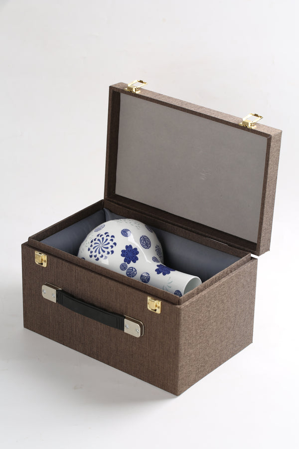 Celestial Globe Blue-and-White Porcelain Vase