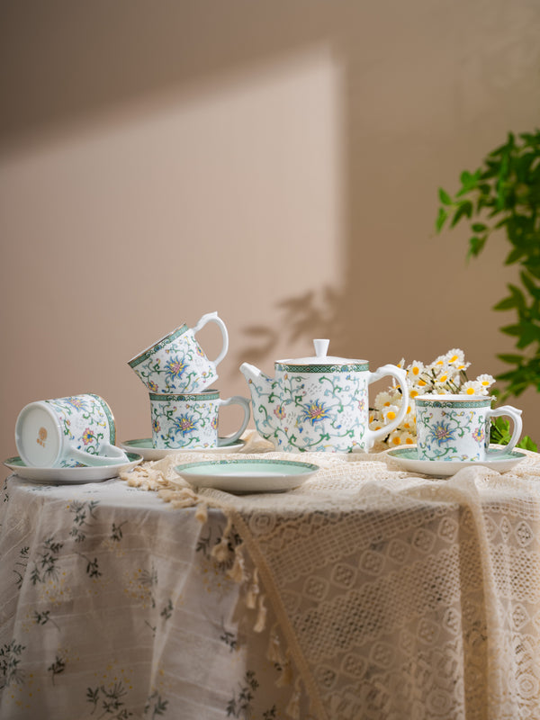 Amidst The Blossoms Tea/Coffee Set-9 Pieces