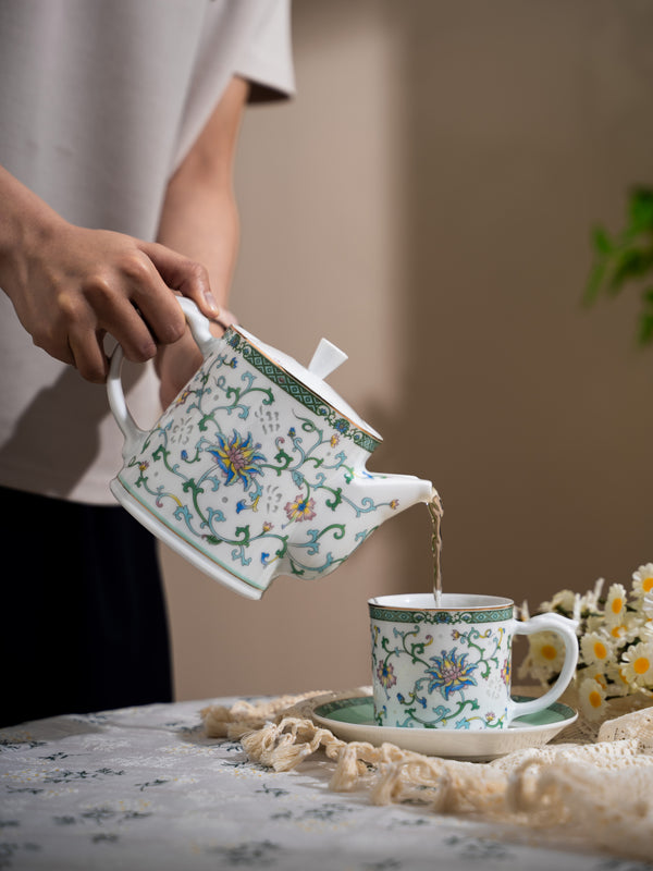 Amidst The Blossoms Tea/Coffee Set-9 Pieces