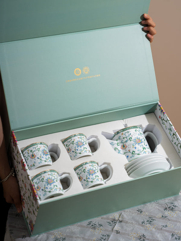 Amidst The Blossoms Tea/Coffee Set-9 Pieces