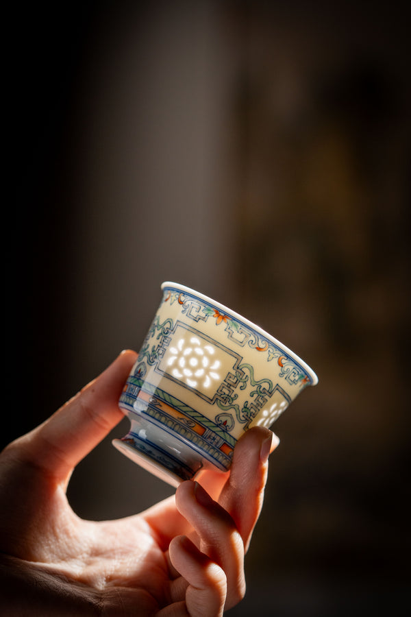 TENSI Kiln Qianlong Emperor Doucai "Orchid Palace" Goblet