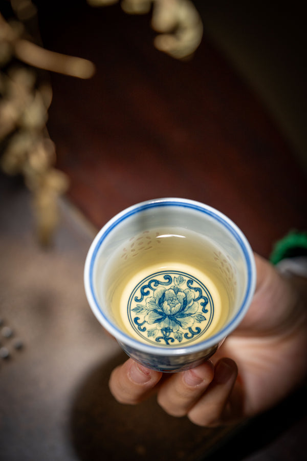 TENSI Kiln Qianlong Emperor Doucai "Orchid Palace" Goblet