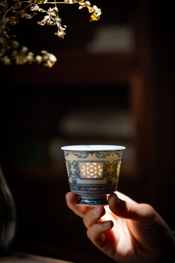 TENSI Kiln Qianlong Emperor Doucai "Orchid Palace" Goblet