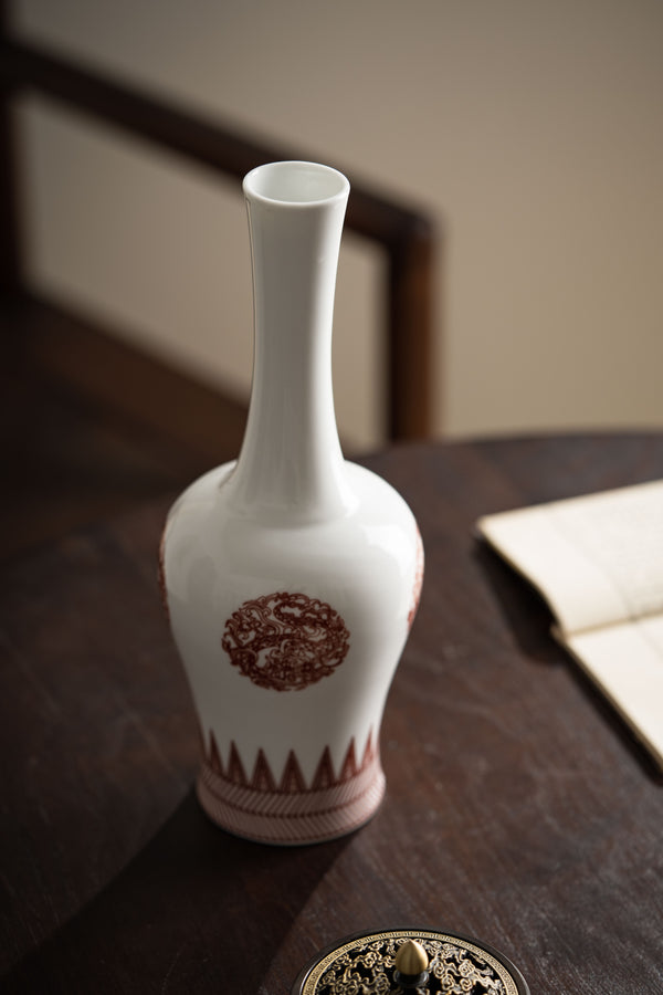 Underglaze Red Coiled Dragon 'Bell' Vase
