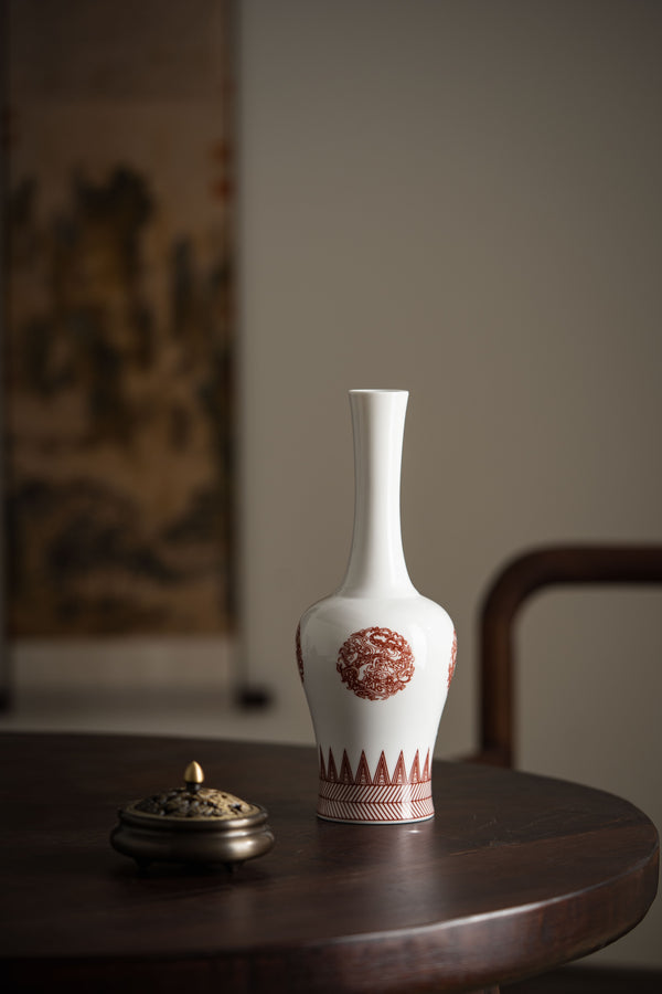 Underglaze Red Coiled Dragon 'Bell' Vase