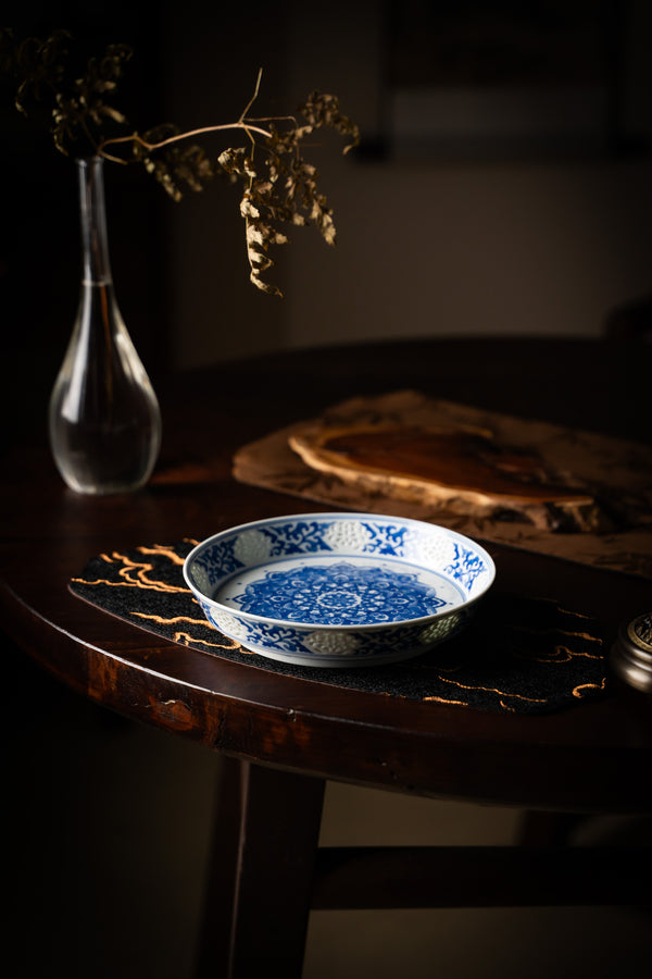 TENSI Kiln Treasure-Flower Motif Teapot Tray