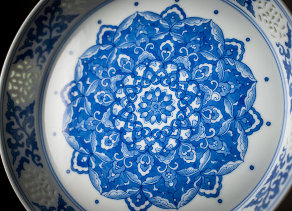 TENSI Kiln Treasure-Flower Motif Teapot Tray