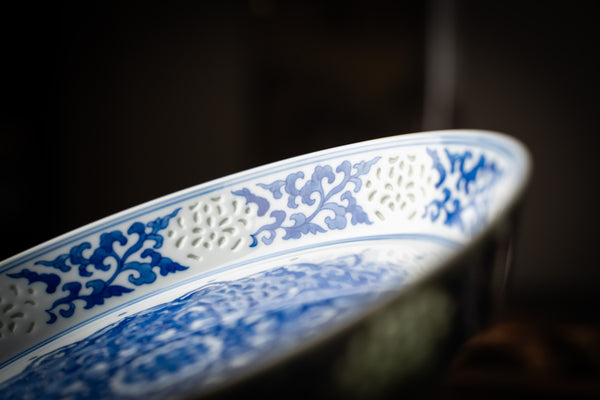 TENSI Kiln Treasure-Flower Motif Teapot Tray