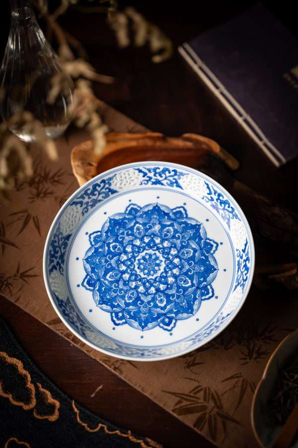 TENSI Kiln Treasure-Flower Motif Teapot Tray