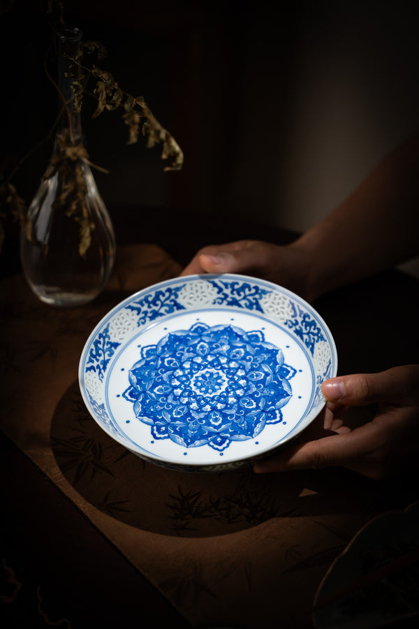 TENSI Kiln Treasure-Flower Motif Teapot Tray