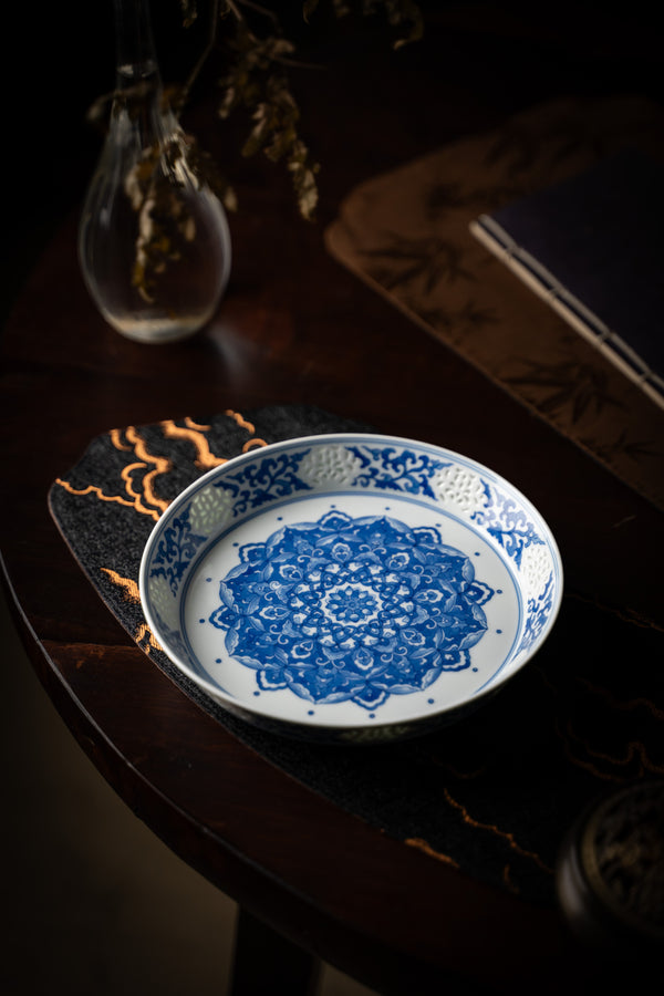 TENSI Kiln Treasure-Flower Motif Teapot Tray