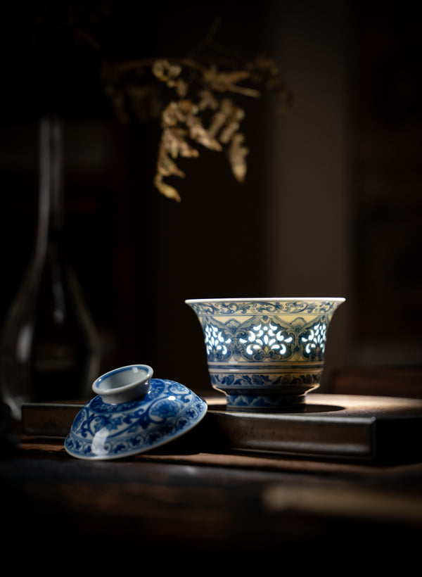 TENSI Kiln Baoxiang Motif Dual-Persona Lidded Tea Bowl