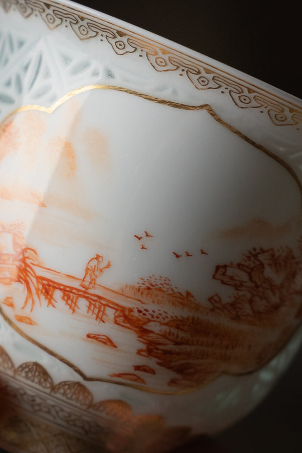 TENSI Kiln Iron-Red 'Landscape Window' Teacup