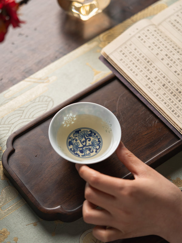 TENSI Kiln Twin Lotus Blossom Bowl Cup