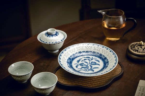 TENSI Kiln Lily Linglong Lidded Tea Bowl Set