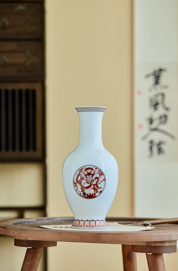 HP00012-矾红双龙瓶