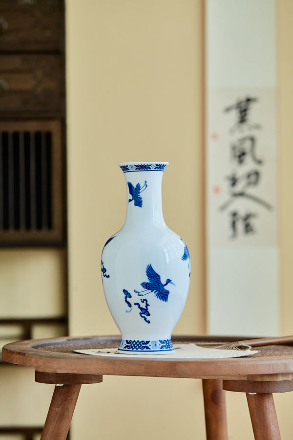 HP00021-青花祥鹤插花瓶