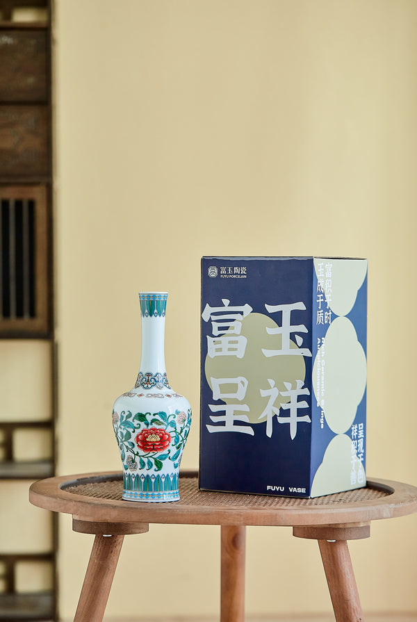HP00019-牡丹花卉摇铃尊