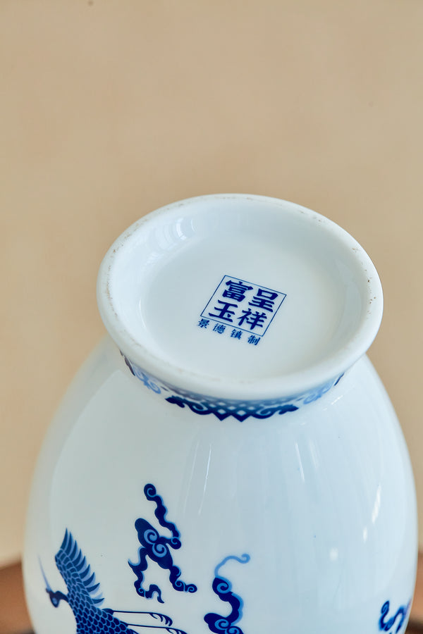HP00021-青花祥鹤插花瓶