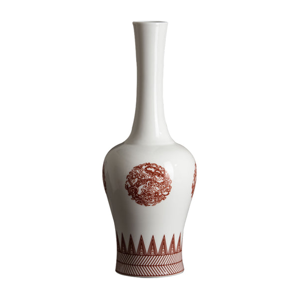 Underglaze Red Coiled Dragon 'Bell' Vase